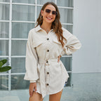 Calum Belted Button Down Corduroy Dress FINAL