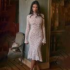 Daily Charming Lace Fitted Midi Dress