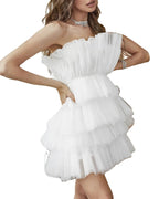 PREORDER Lille Strapless Tulle Mini Dress Cream