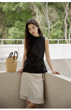 Sleeveless Light Pink Belted Top