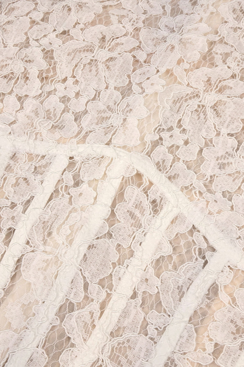 Davina White Lace Floral Maxi Dress