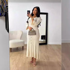 Fall Long Slim Fit Slimming Knitted Long Sleeved Dress
