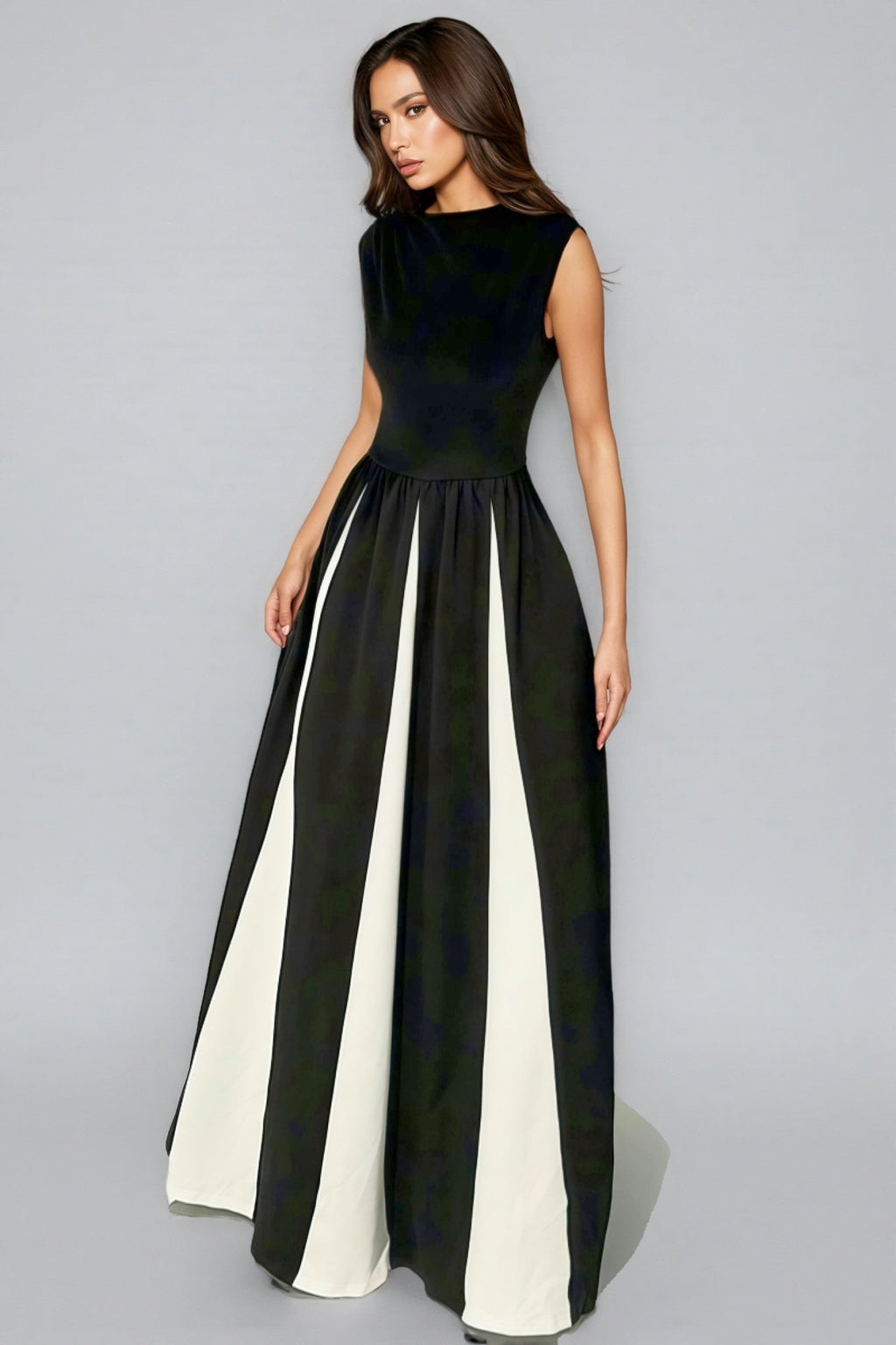 Susand Sleeveless Patchwork Maxi Dress