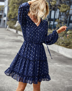 Later Babe Printed Satin Tie Front Dress