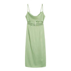 Kizzie Satin Cutout Maxi Dress Sage FINAL