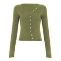 Karaline Ribbed Knit V-Neck Top