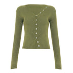 Karaline Ribbed Knit V-Neck Top