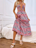 City Strut Printed Cutout Midi Dress FINAL