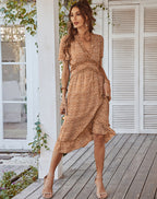 Magic Touch Smocked Maxi Dress Burnt Sun
