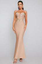 Iuana Sleeveless Beaded Bandage Maxi Dress