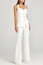 Women Power High Rise Side Zipper Flare Slim Fit Pants