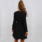 Meet And Greet Satin Drape Dress Black