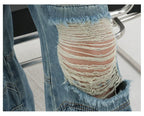 Vintage Distressed And Dirt-Dyed Patchwork Wide-Leg Jeans