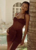Isla Sheer Halter Maxi Dress
