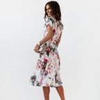 Wanda Exclusive Women's Floral Midi Wrap Dress Premium Wardrobe Essential