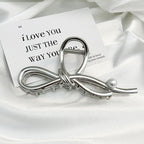 Premium Bow Metallic Large Hair Claw
