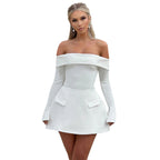 Barbara 2.0 Off Shoulder Mini dress White
