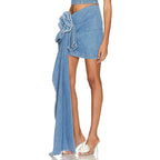 Floral Embellished Denim Mini Skirt