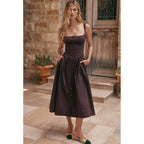 Dress Sling Midi Dress Vacation Slim Fit Backless