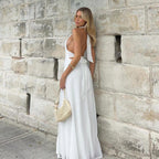 Saylor Slit Dress White
