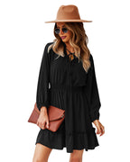 Indy Billowed Ruffle Dress Black