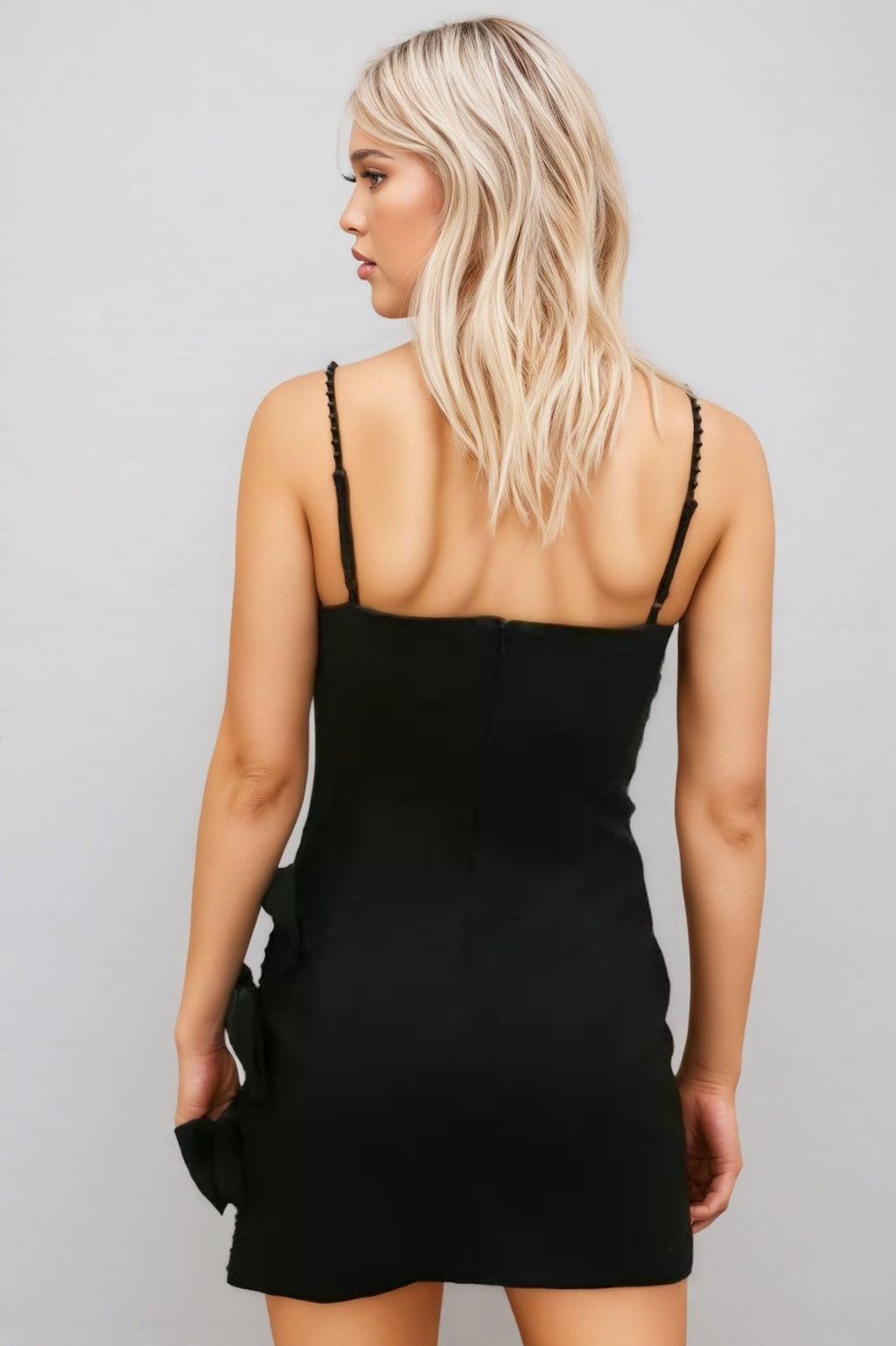 Walte Bead Embellished Bow Mini Dress
