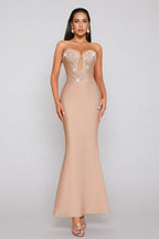 Iuana Sleeveless Beaded Bandage Maxi Dress