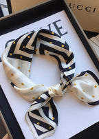 Dotline Charm - 100% Silk Square Scarf 55x55cm