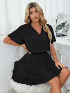 Slow It Down Smocked Tassel Dress Black