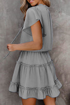 Glen Smocked Mini Dress Light Olive