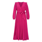 Myka Drape Midi Dress Fuchsia