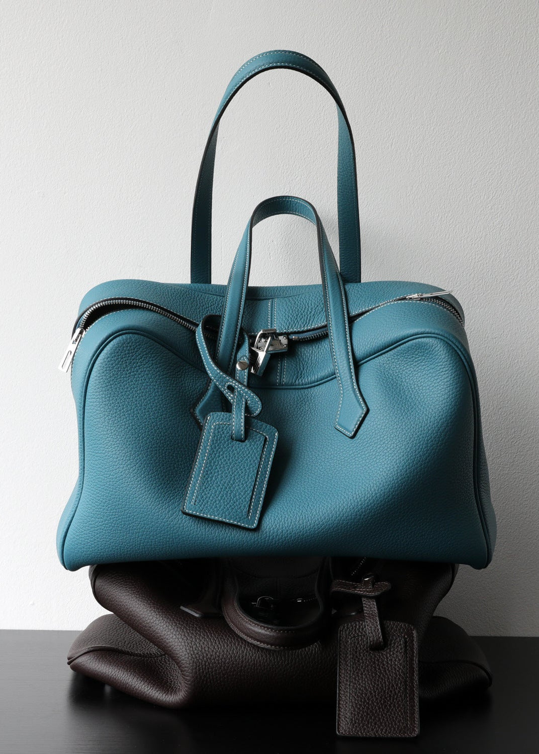 Amara - Pebbled Leather Travel Tote Bag