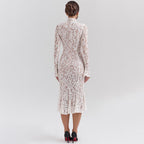 Daily Charming Lace Fitted Midi Dress