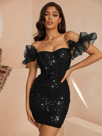 Halter Party Sequined Dress