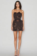 Ezrans Strapless 3D Flower Mini Dress