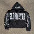 Y2K Graphic Print Zipper Hoodie