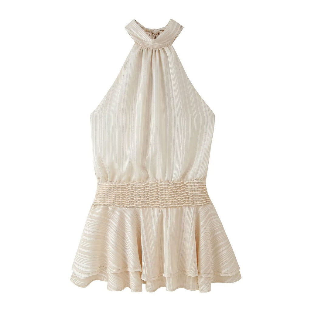 Winter Halter Satin Mini Dress