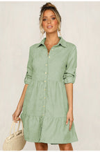 Harmony Cotton Button Down Shirt Dress Pistachio