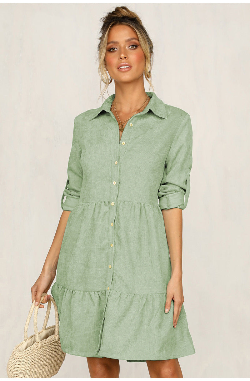 Harmony Cotton Button Down Shirt Dress Pistachio
