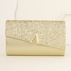 Minimalist Sparkly Asymmetrical Clutch Crossbody Bag
