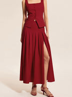 Suit Three-Dimensional Waist Sleeveless Vest Skirt