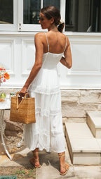 Rae Swiss Dot Eyelet Maxi Dress White