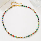 Colorful Natural Gem Beaded NeckLace