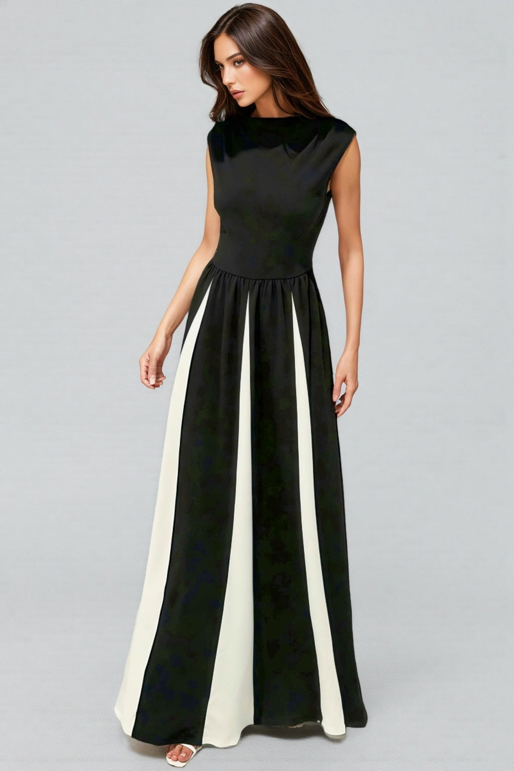 Susand Sleeveless Patchwork Maxi Dress