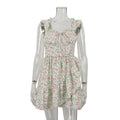 Backless Asymmetric Floral Dress