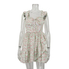 Backless Asymmetric Floral Dress