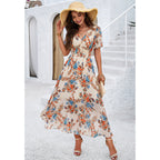 Yasmina Boutique Women's Floral Maxi Dress with Flutter Sleeves Collection