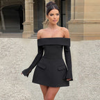Barbara 2.0 Off Shoulder Mini dress Black