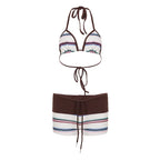 Evaleigh Colorblock Halter Bikini Set