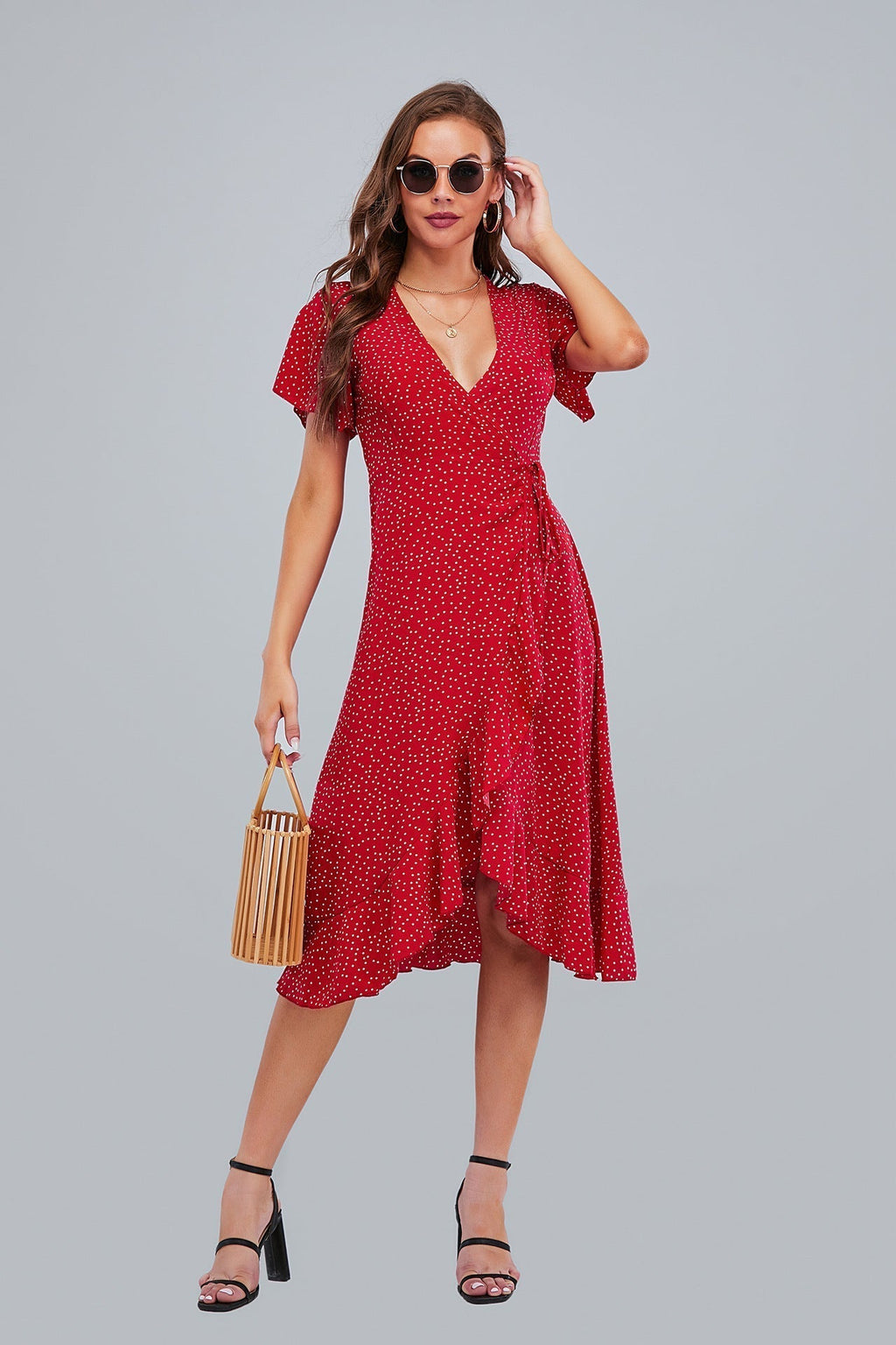 Rejoice Metallic Detailed Wrap Maxi Dress Magenta FINAL